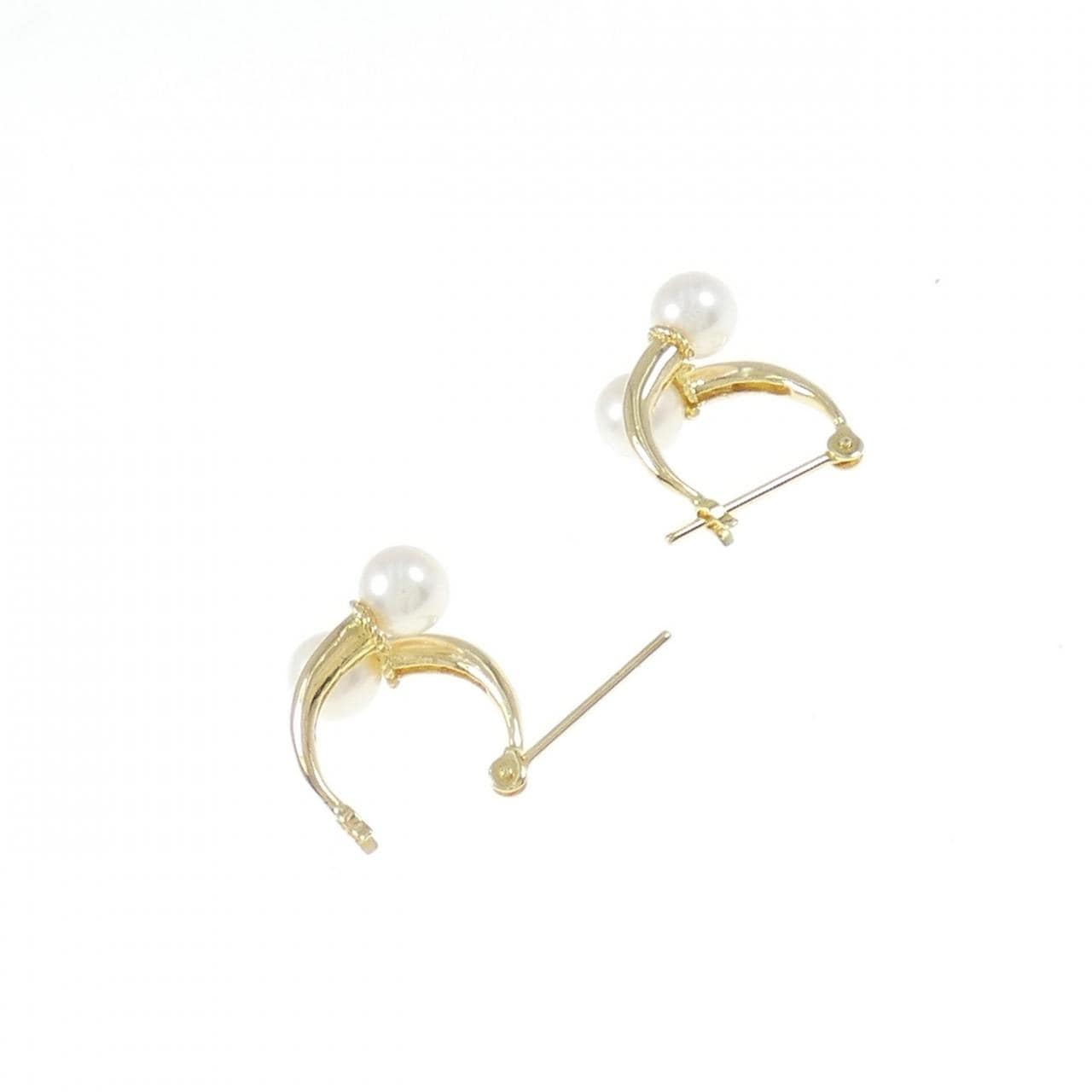 K18YG freshwater pearl earrings