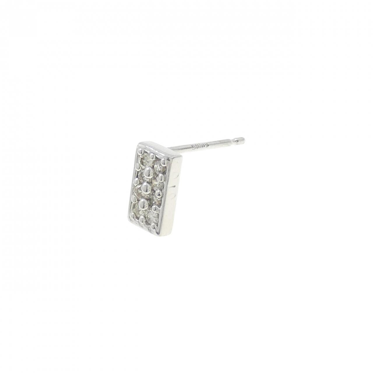 K18WG ダイヤモンド ピアス 0.10CT 片耳