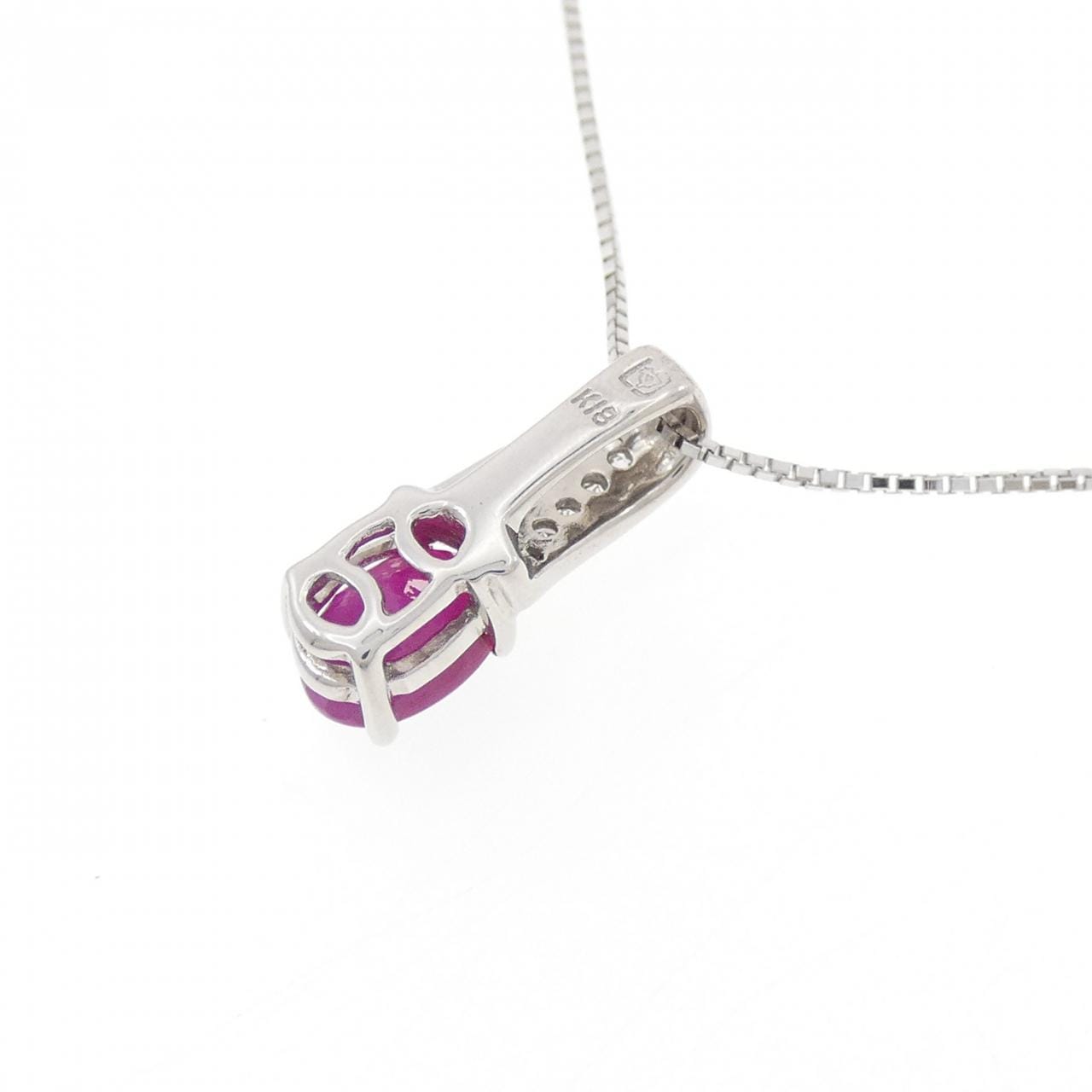 K18WG ルビー ネックレス