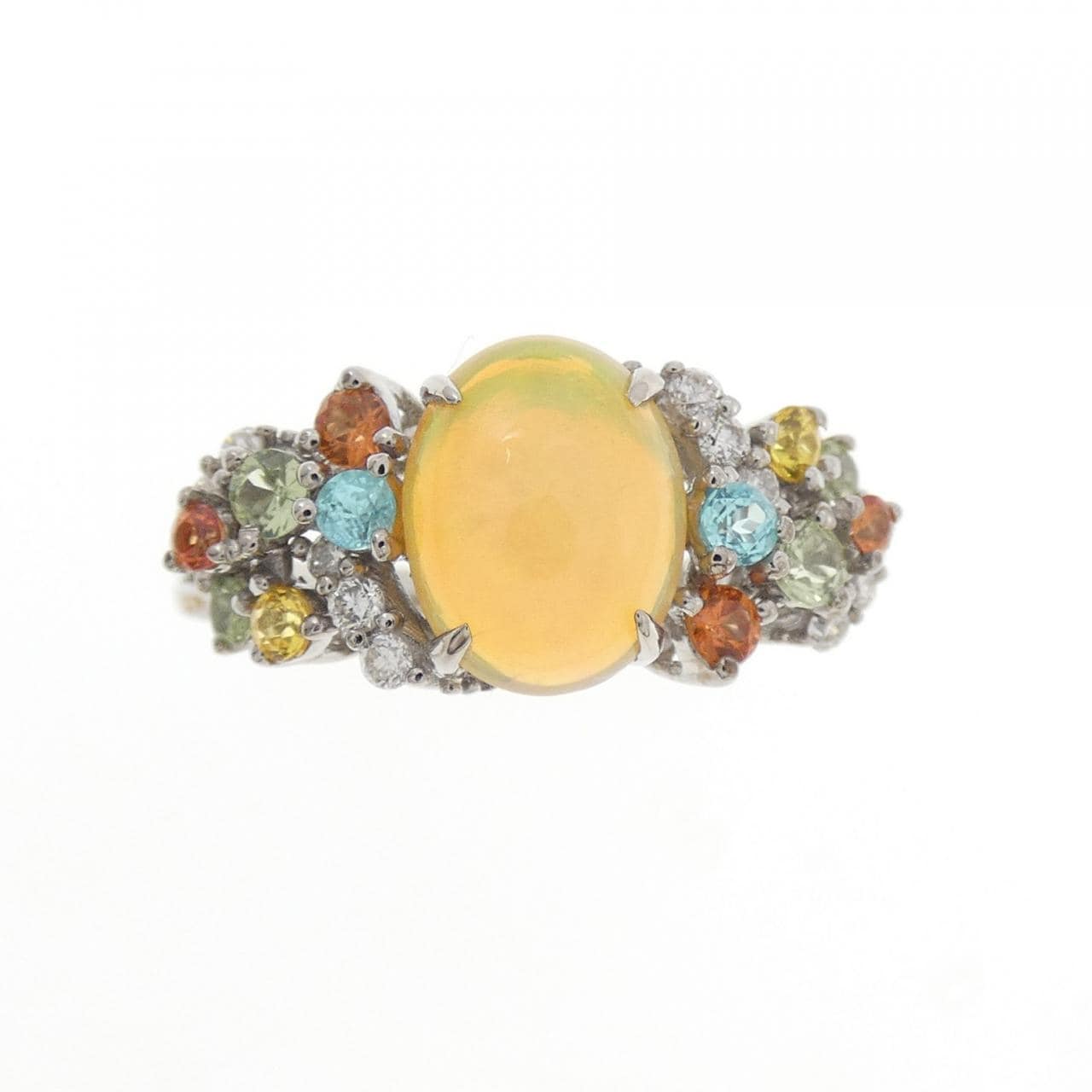 K18WG カラーストーン リング