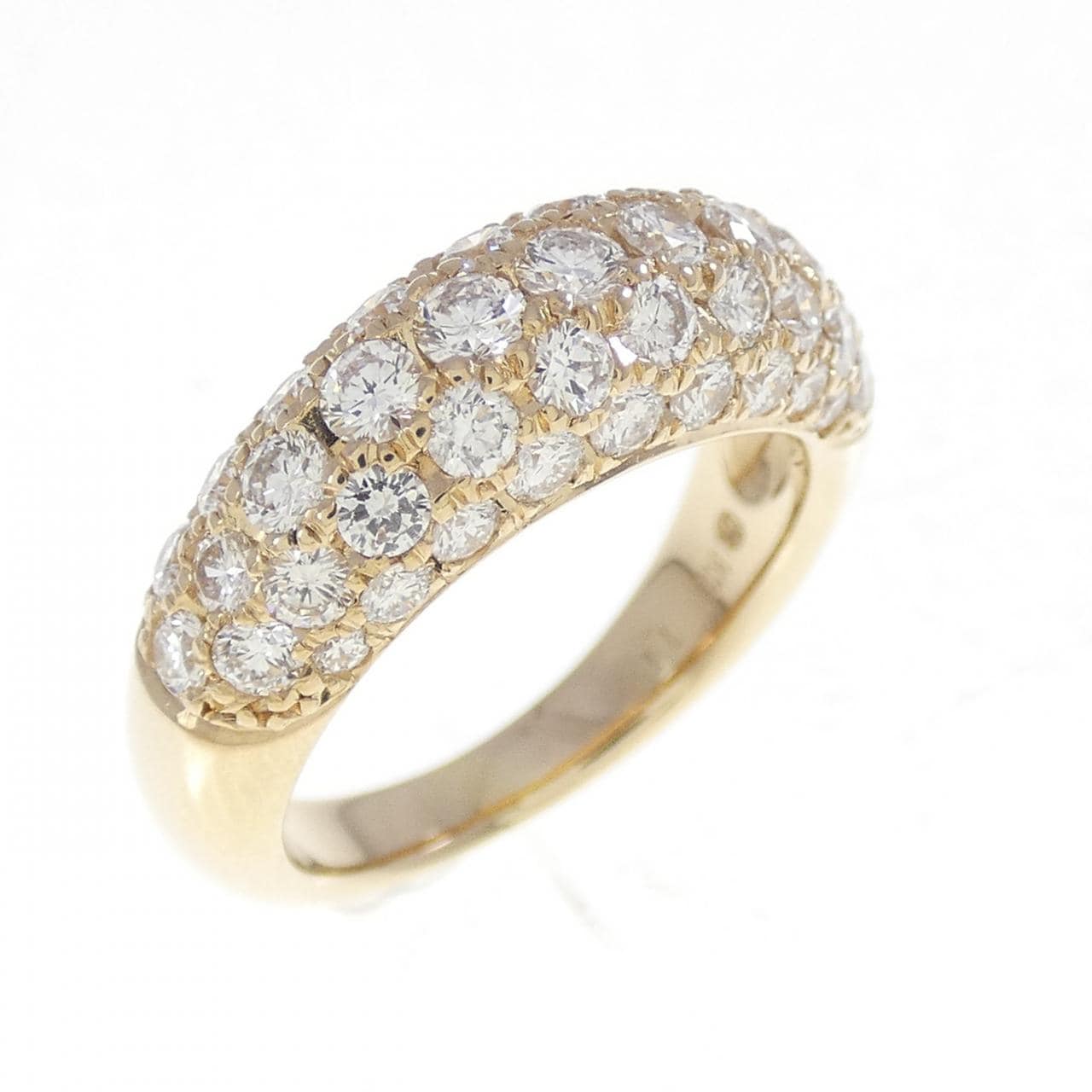K18YG パヴェ ダイヤモンド リング 1.15CT
