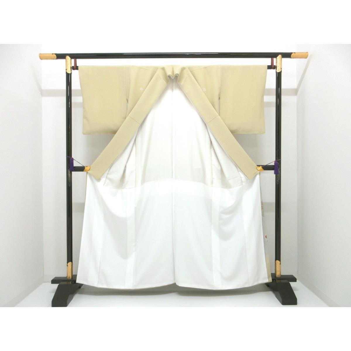 Colored Tomesode (Japanese Kimono) with embroidery and gradation dyeing, nine bamboo leaves, length S size