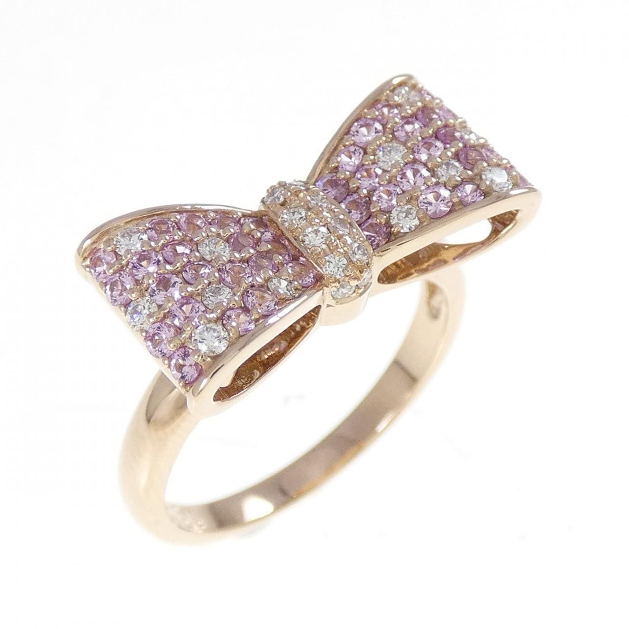 K18PG リボン サファイヤ リング 0.47CT