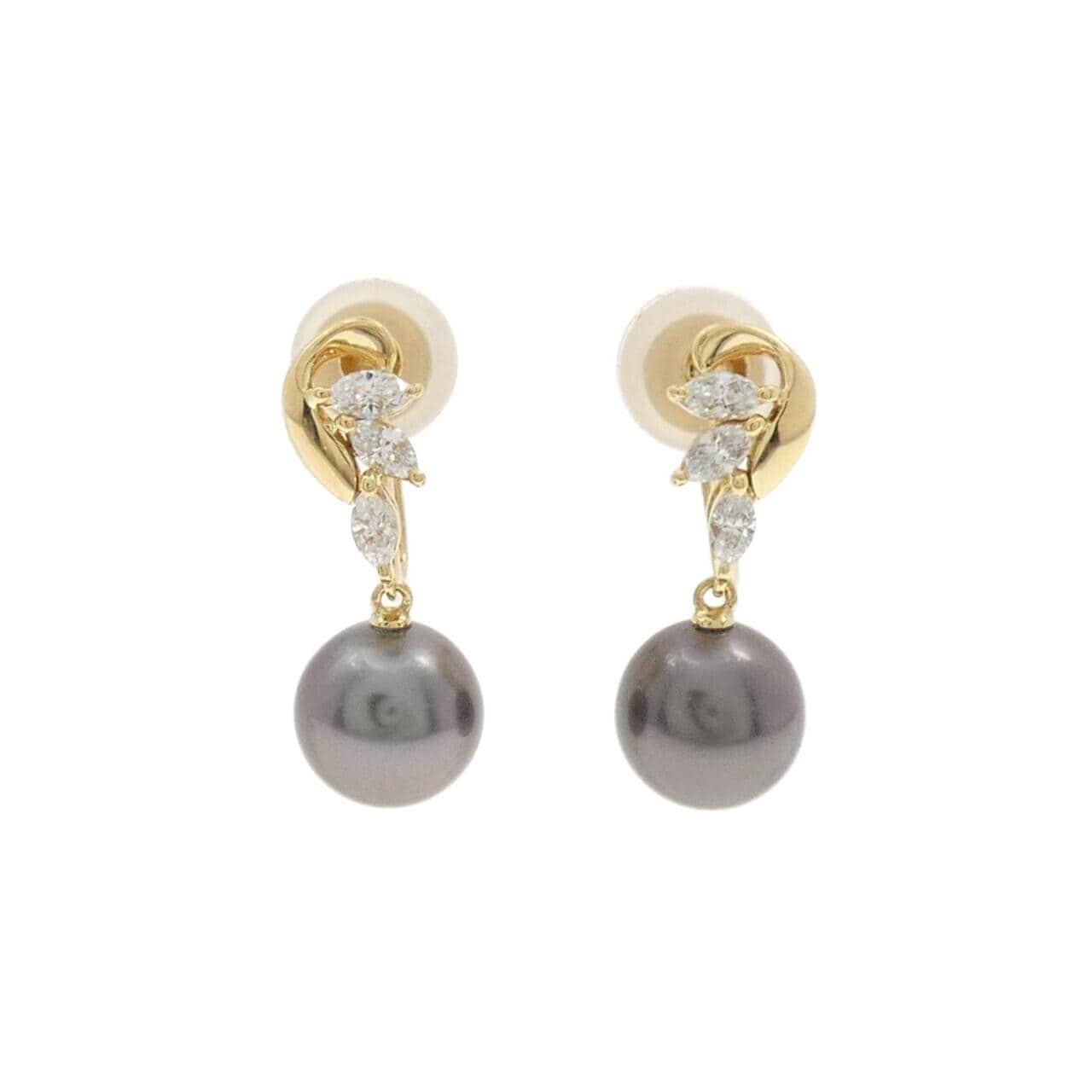 MIKIMOTO Black Pearl Earrings 8.8mm