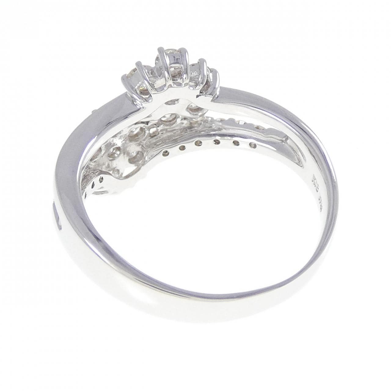 K18WG フラワー ダイヤモンド リング 1.00CT