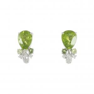 K18WG カラーストーン ピアス