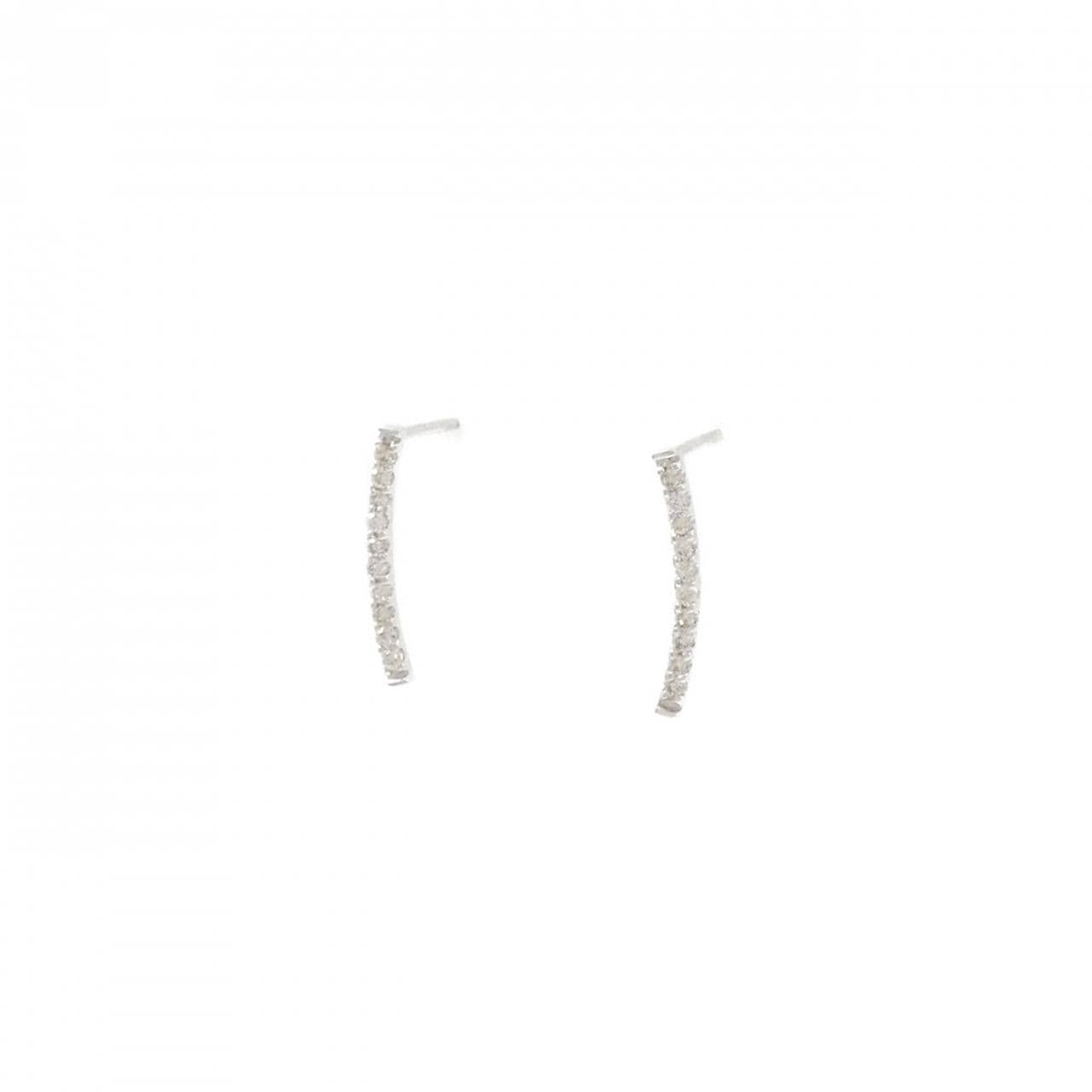 【新品】K18WG ダイヤモンド ピアス 0.10CT