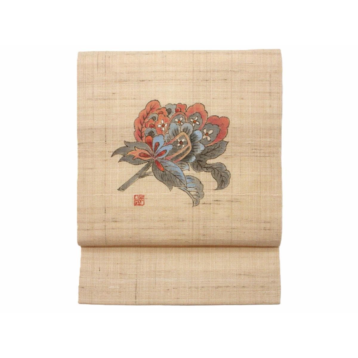 名古屋帯　紬織　友禅加工