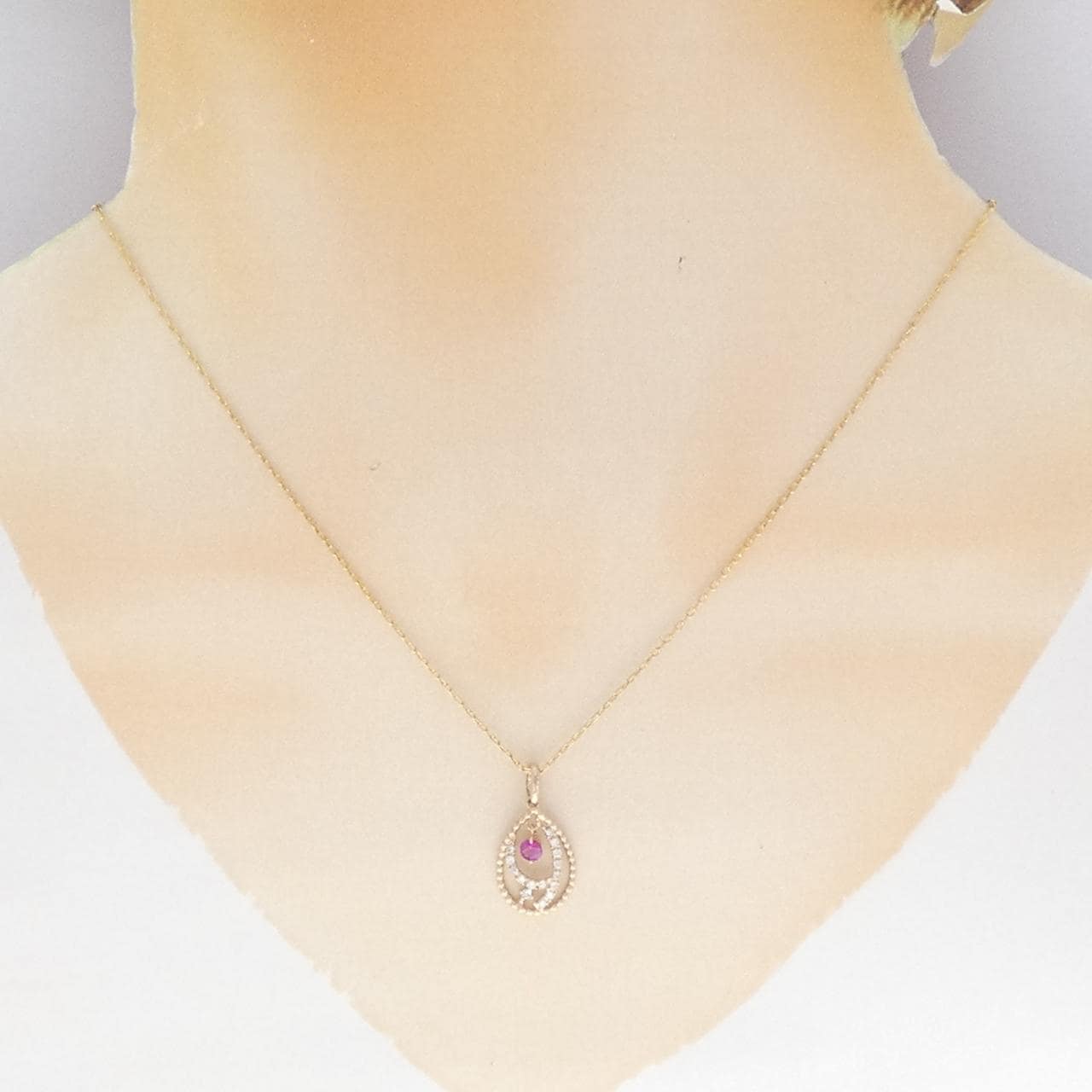 K18PG/K18YG紅寶石項鏈0.12CT