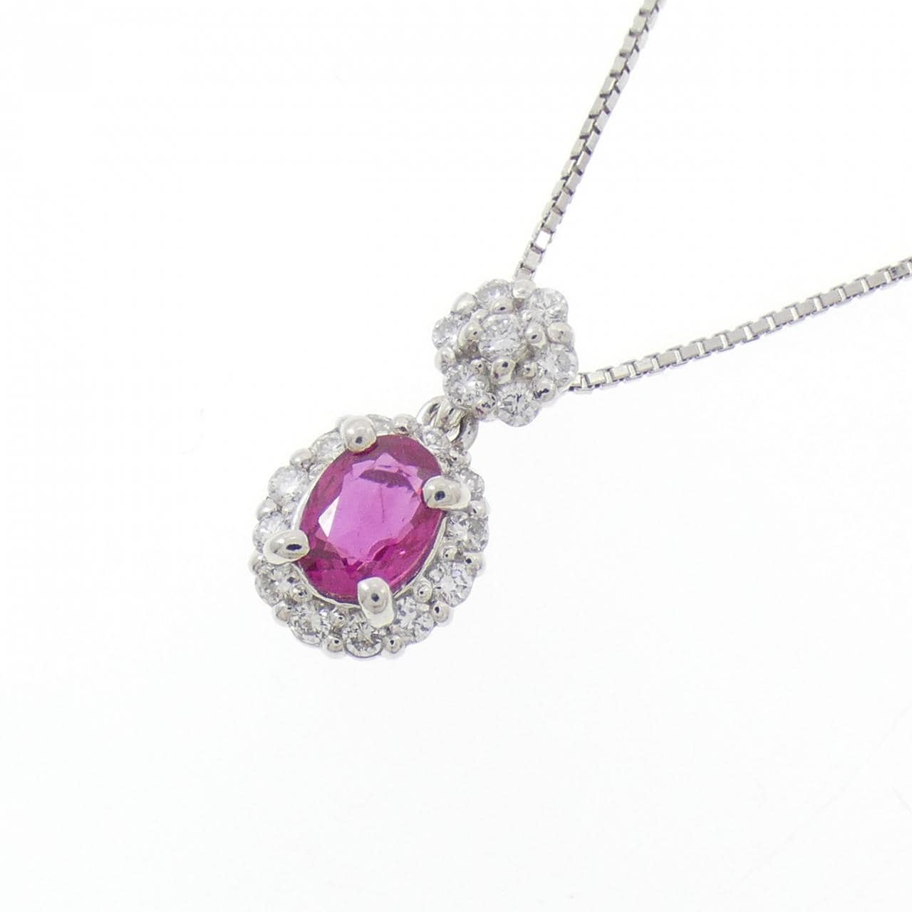 PT900/PT850 ルビー ネックレス 0.33CT