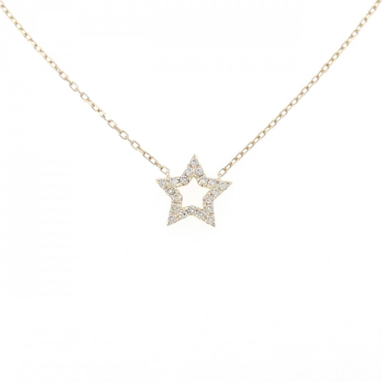 K10YG スター ダイヤモンド ネックレス 0.11CT