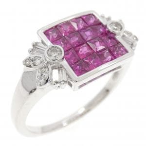K18WG ルビー リング 0.87CT