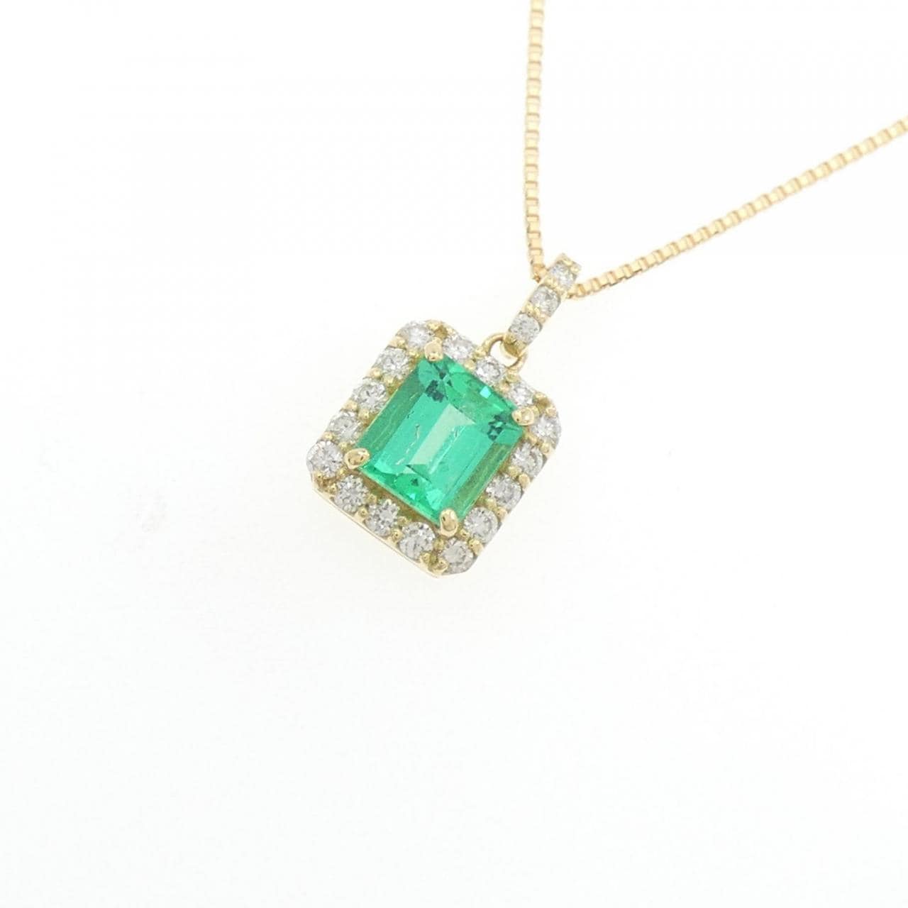 [新品] K18YG 祖母绿项链 0.40CT