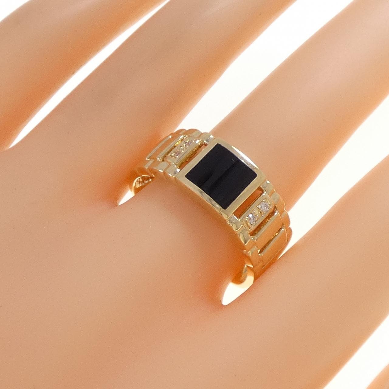 【新品】K18YG オニキス リング