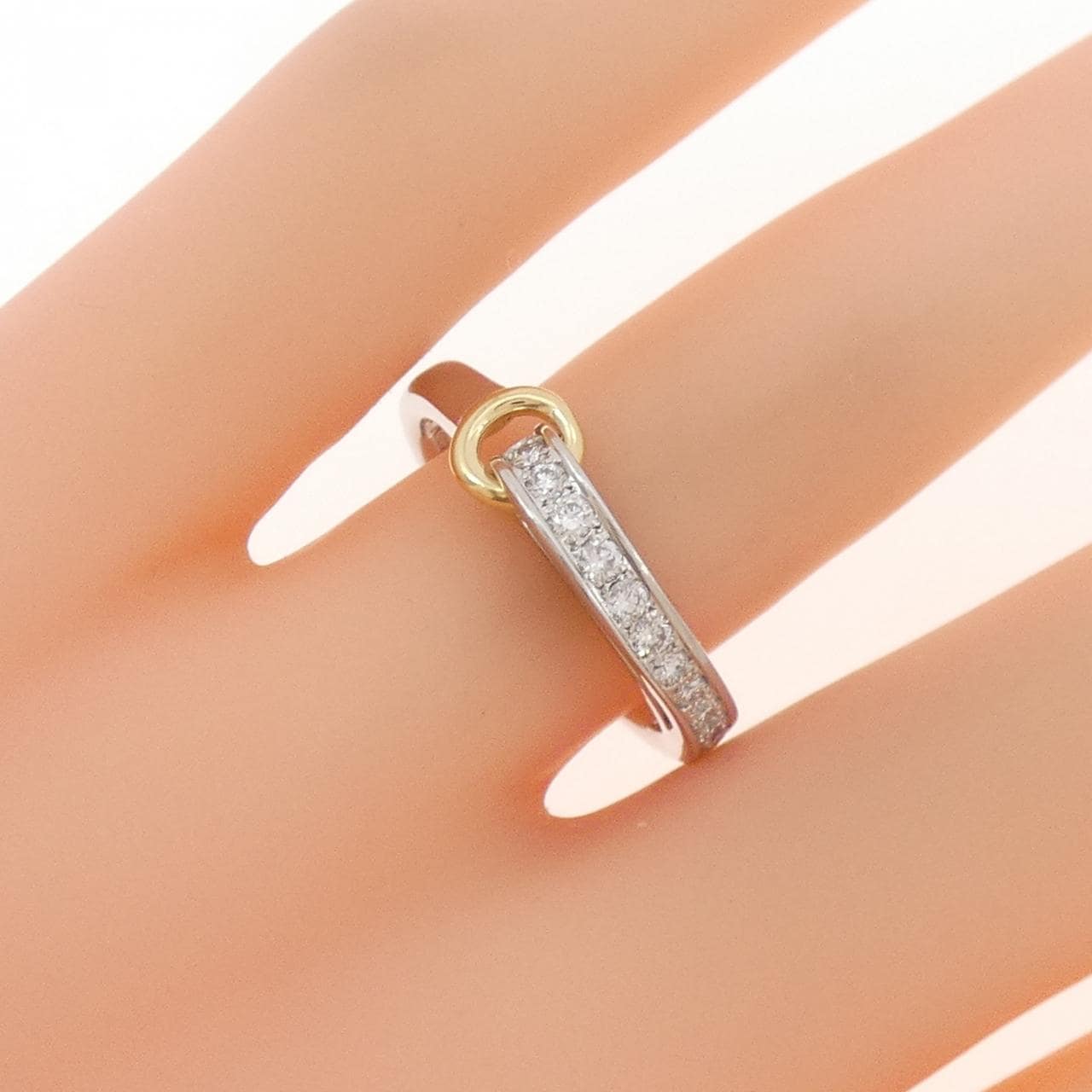 PT900/K18YG ダイヤモンド リング 0.18CT