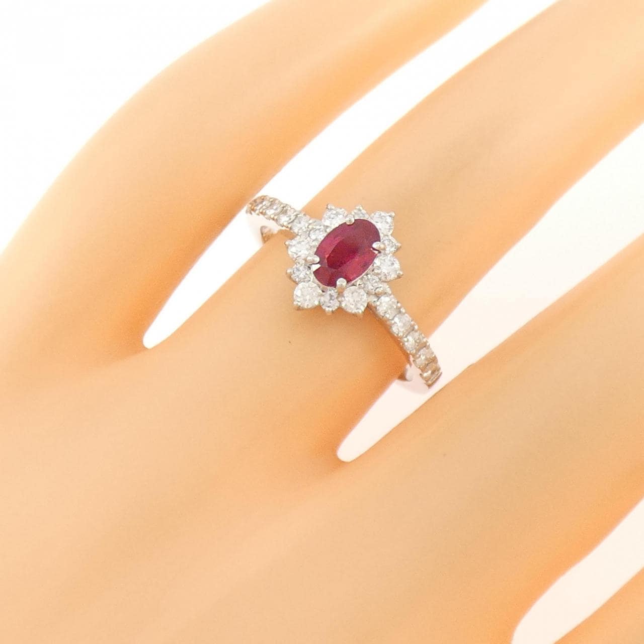 PT900 ルビー リング 0.49CT