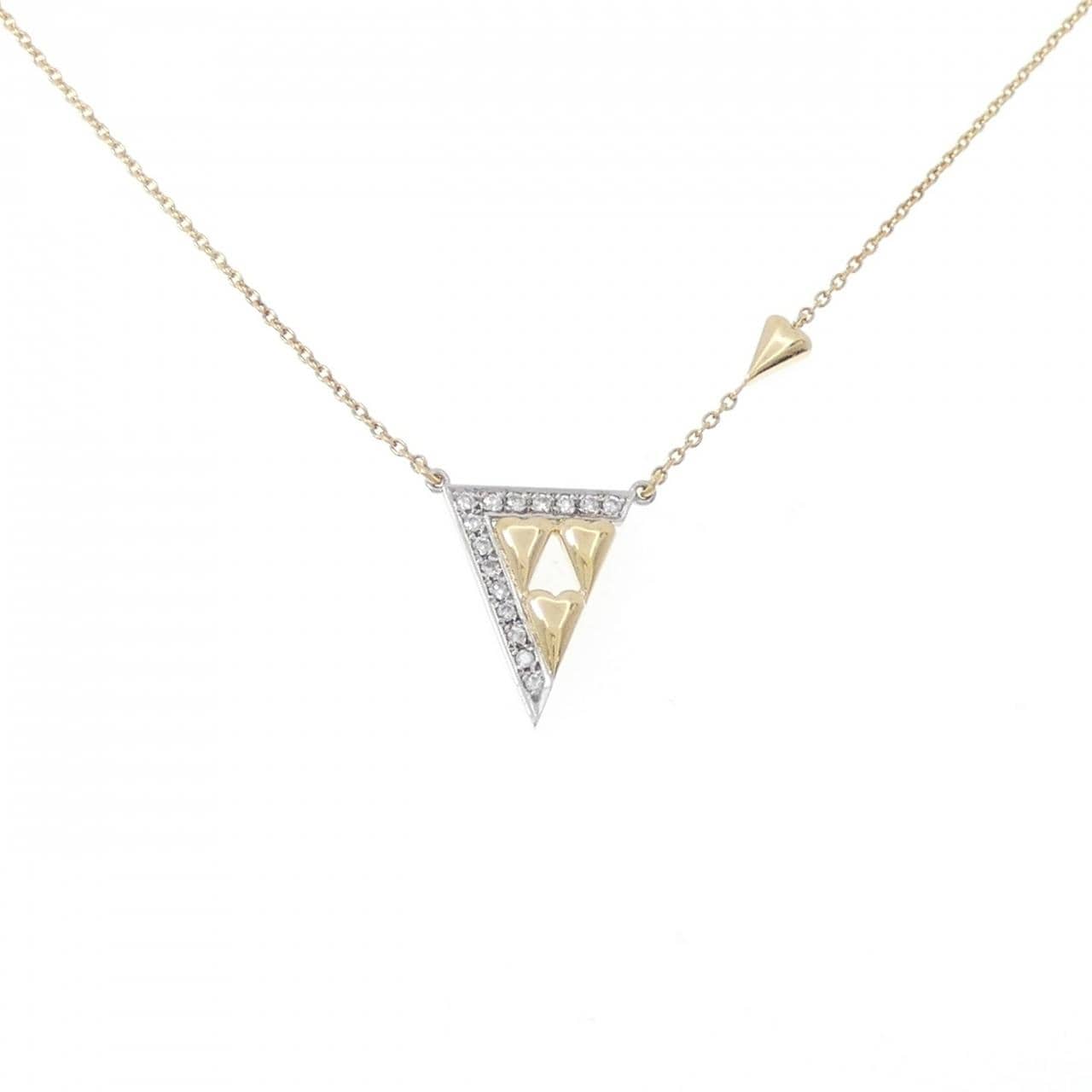 K18YG/PT ハート ダイヤモンド ネックレス 0.16CT