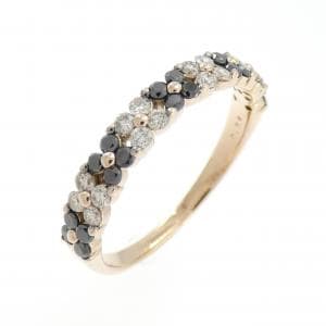 K18PG フラワー ダイヤモンド リング 0.36CT