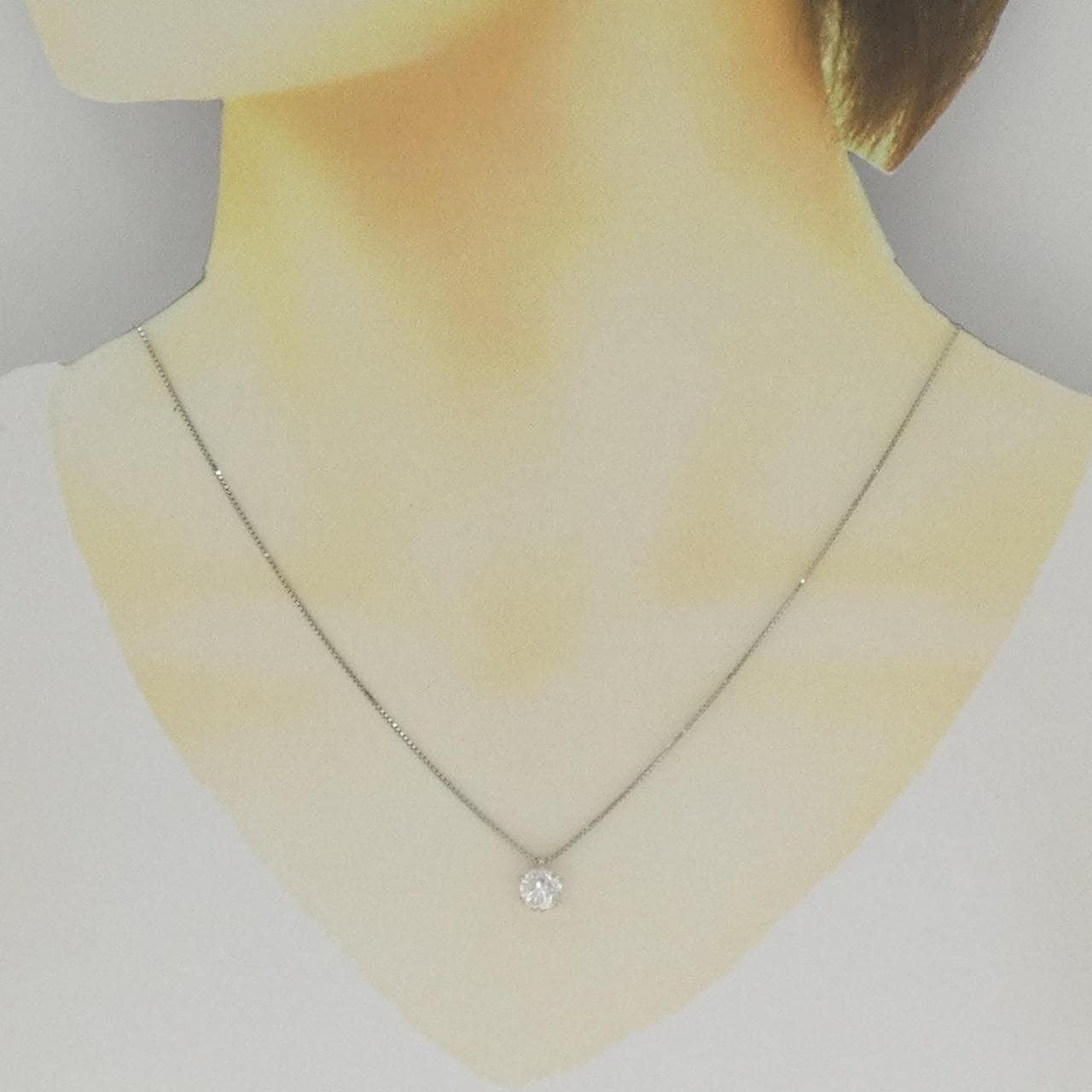 PT900/PT850 ソリティア ダイヤモンド ネックレス 0.701CT