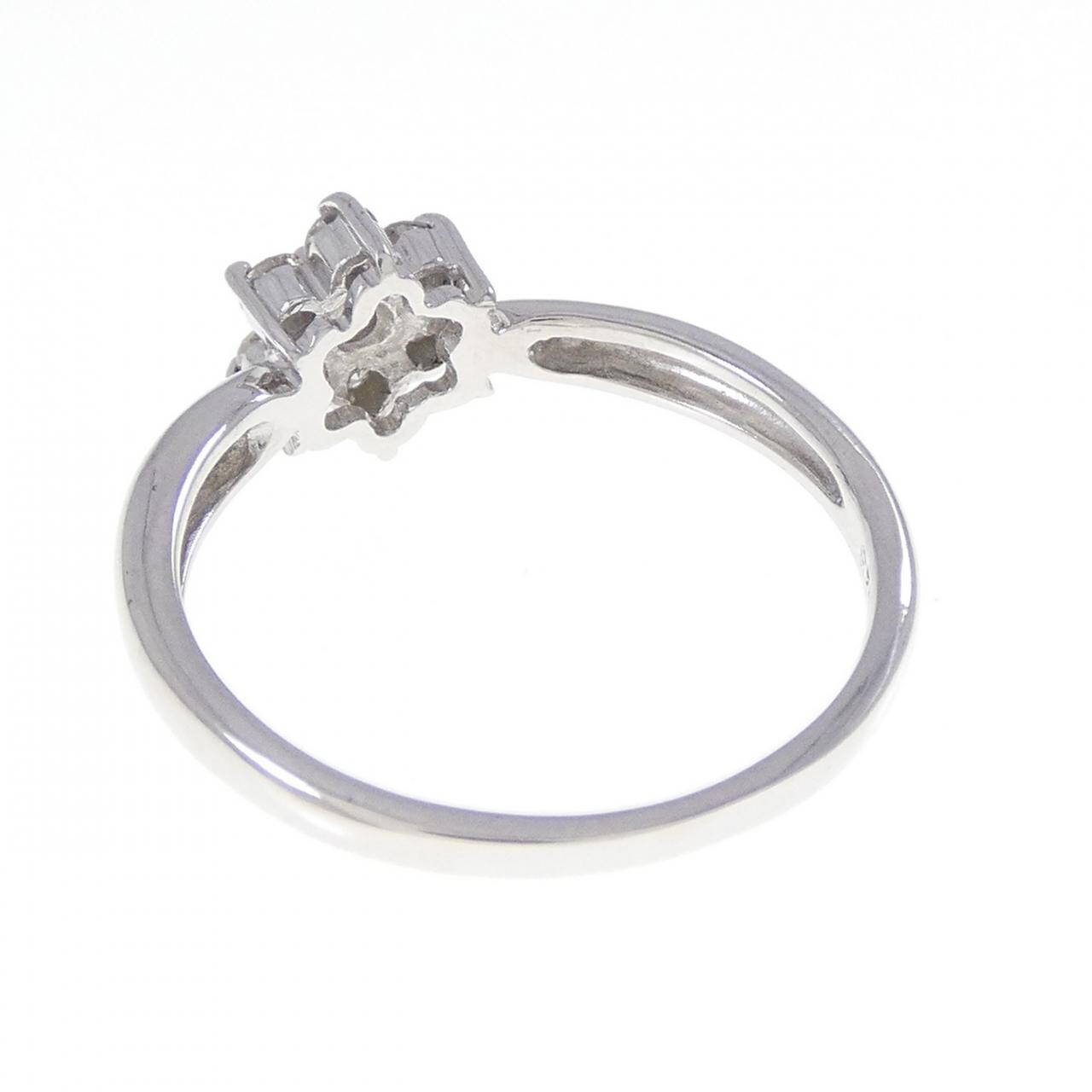 K18WG フラワー ダイヤモンド リング 0.23CT