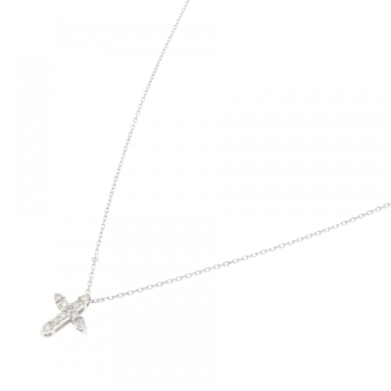 スタージュエリー クロス ダイヤモンド ネックレス 0.08CT