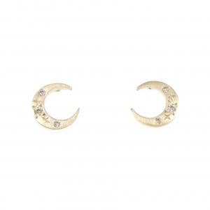 K10/K14 ムーン ダイヤモンド ピアス 0.02CT