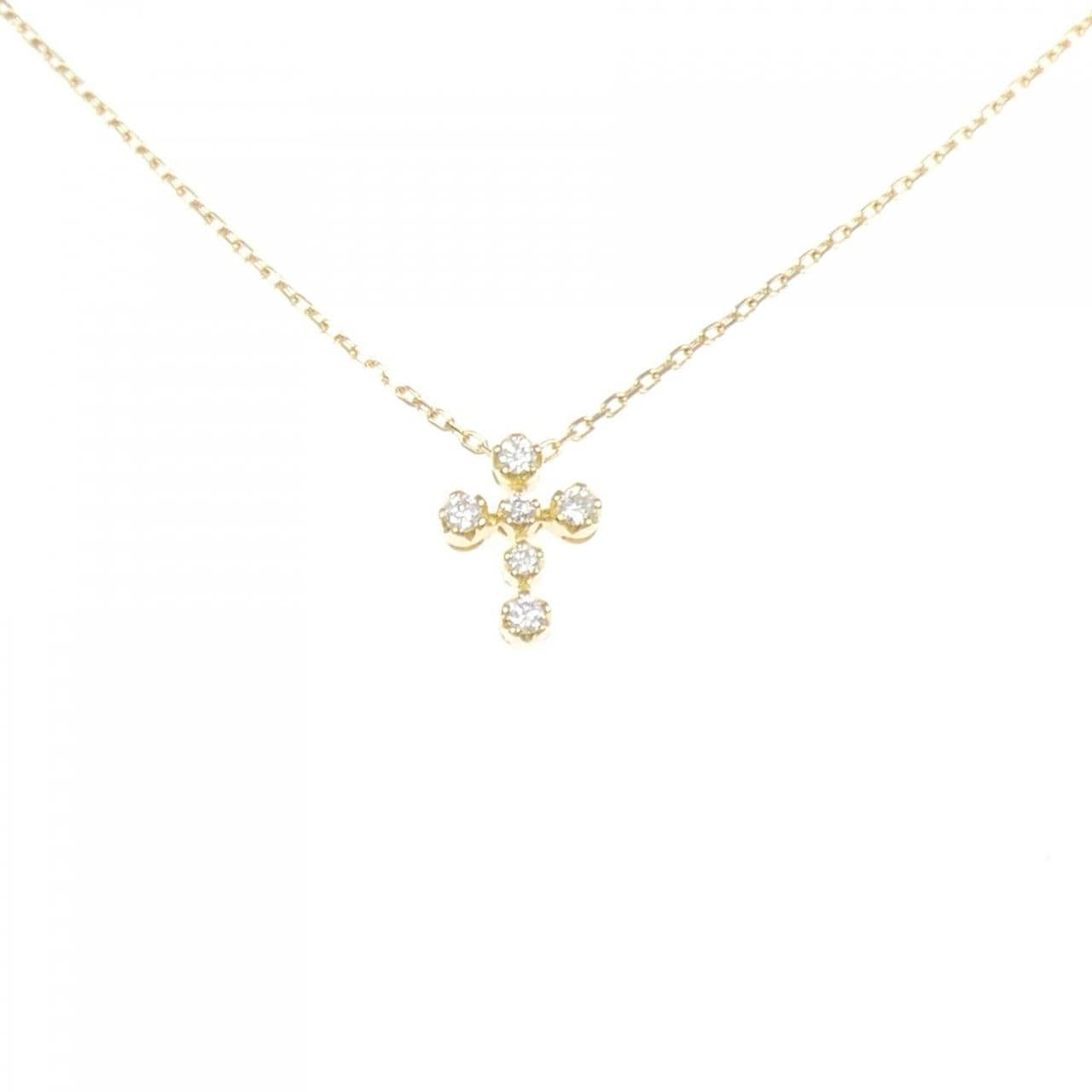 スタージュエリー クロス ダイヤモンド ネックレス 0.10CT