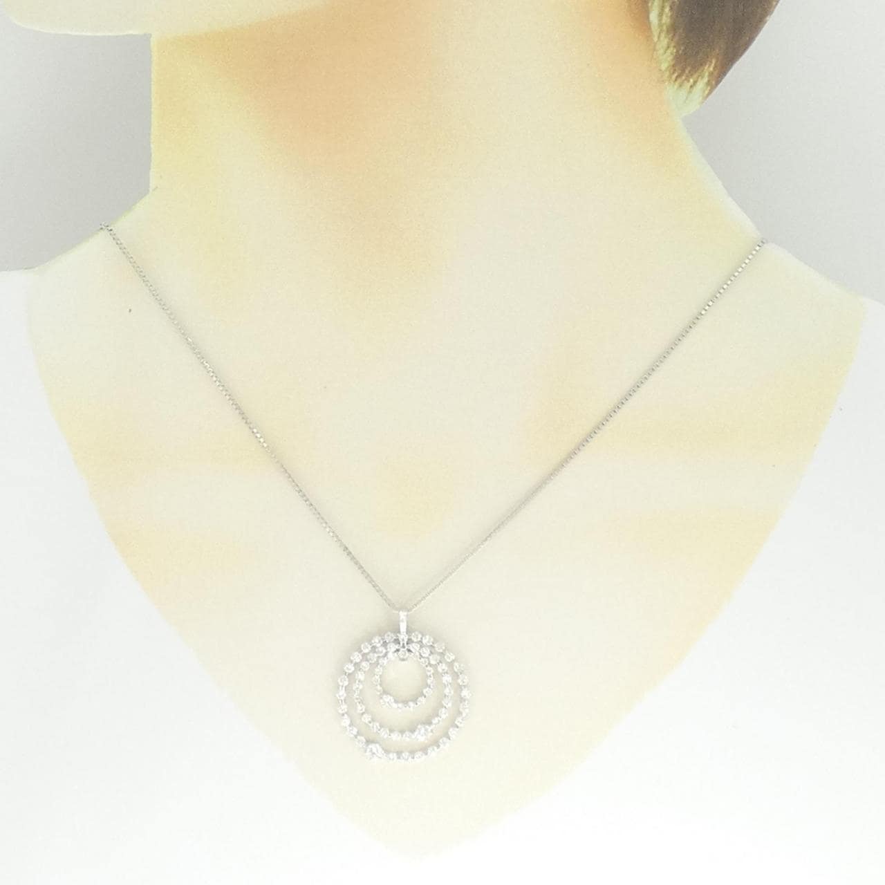 K18WG ダイヤモンド ネックレス 1.52CT