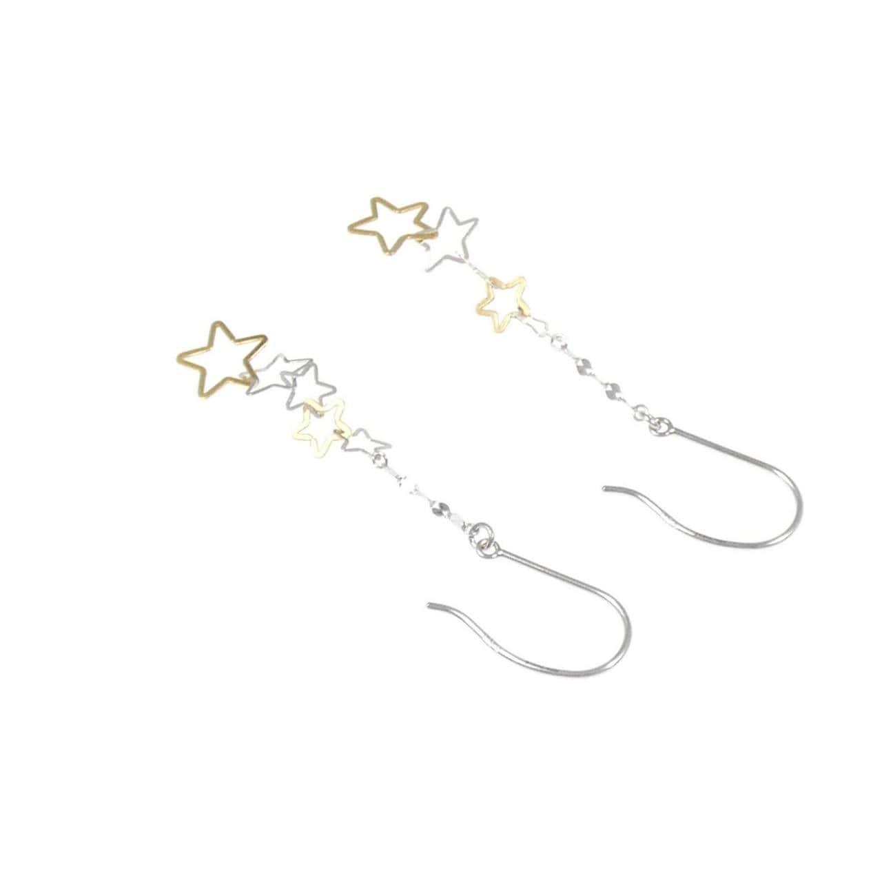 PT900/K24/PT999 スター ピアス