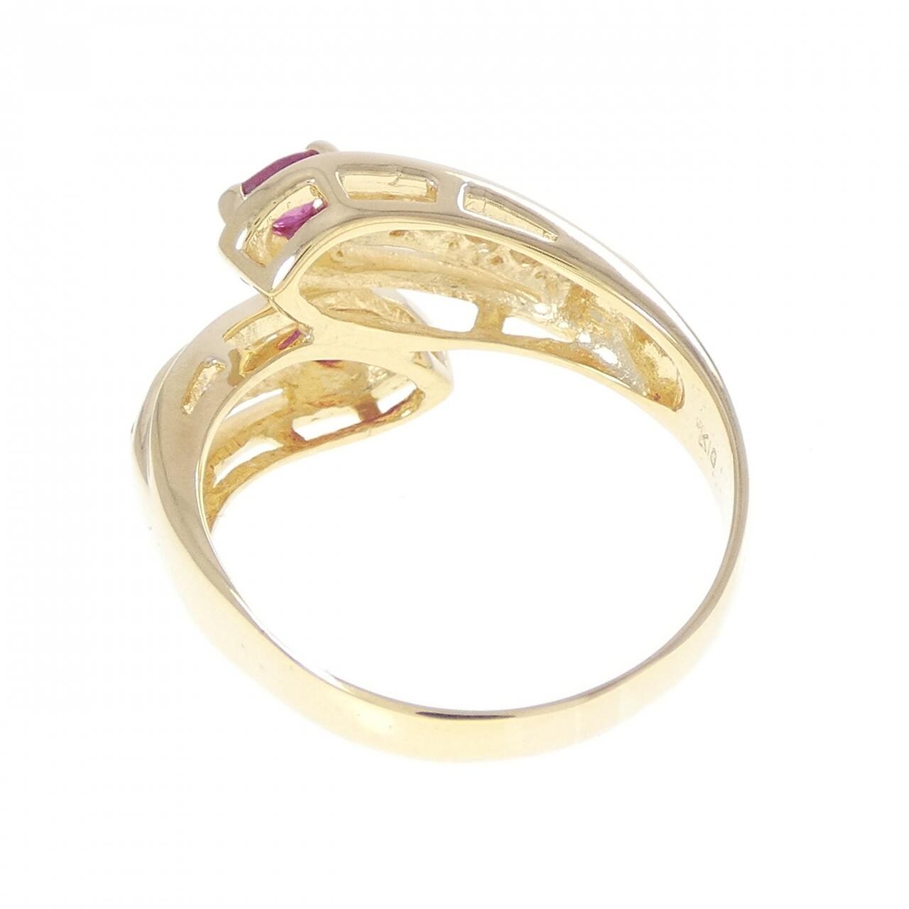 K18YG ルビー リング 0.41CT