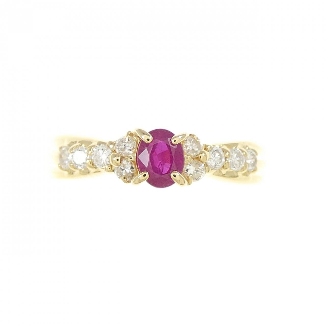 K18YG ルビー リング 0.34CT