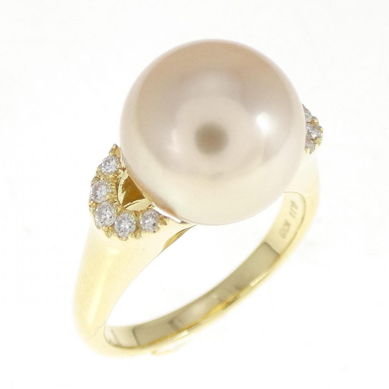 K18YG White Butterfly Pearl ring 10.5mm