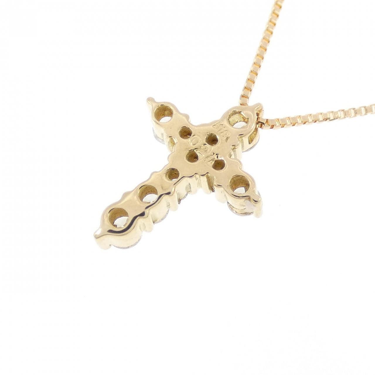 K18YG 十字钻石项链 0.21CT