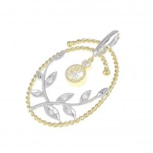 K18YG/K18WG ダイヤモンド ペンダント 0.45CT