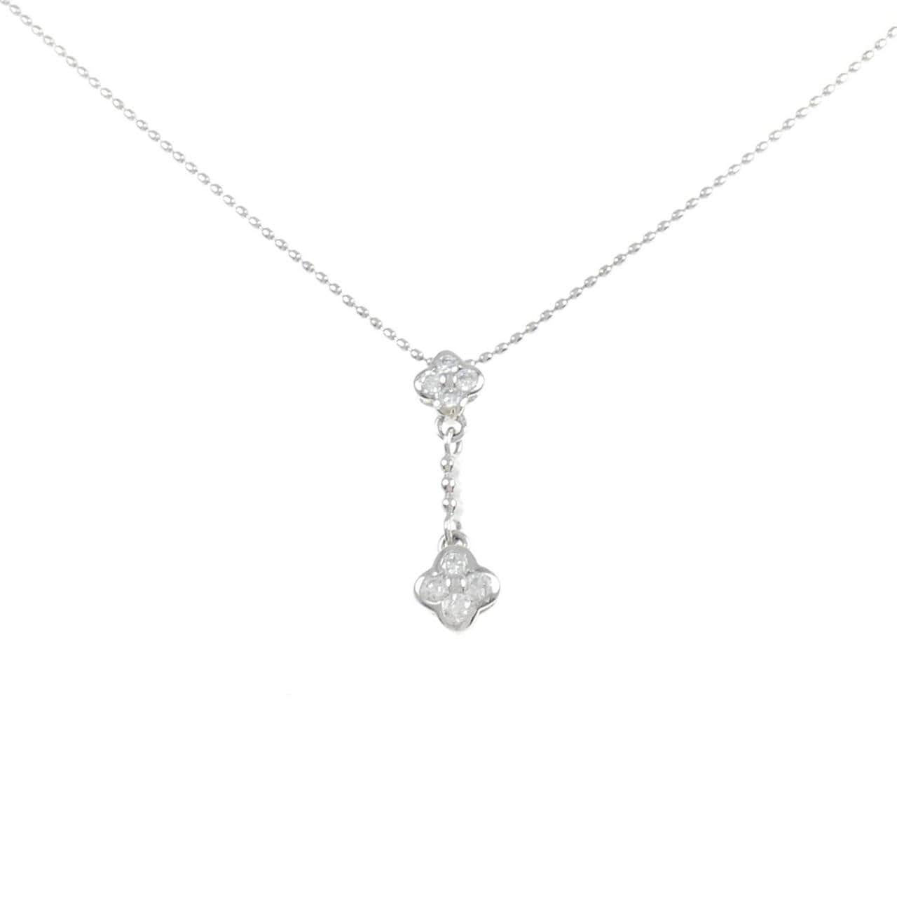 PT850 フラワー ダイヤモンド ネックレス 0.20CT