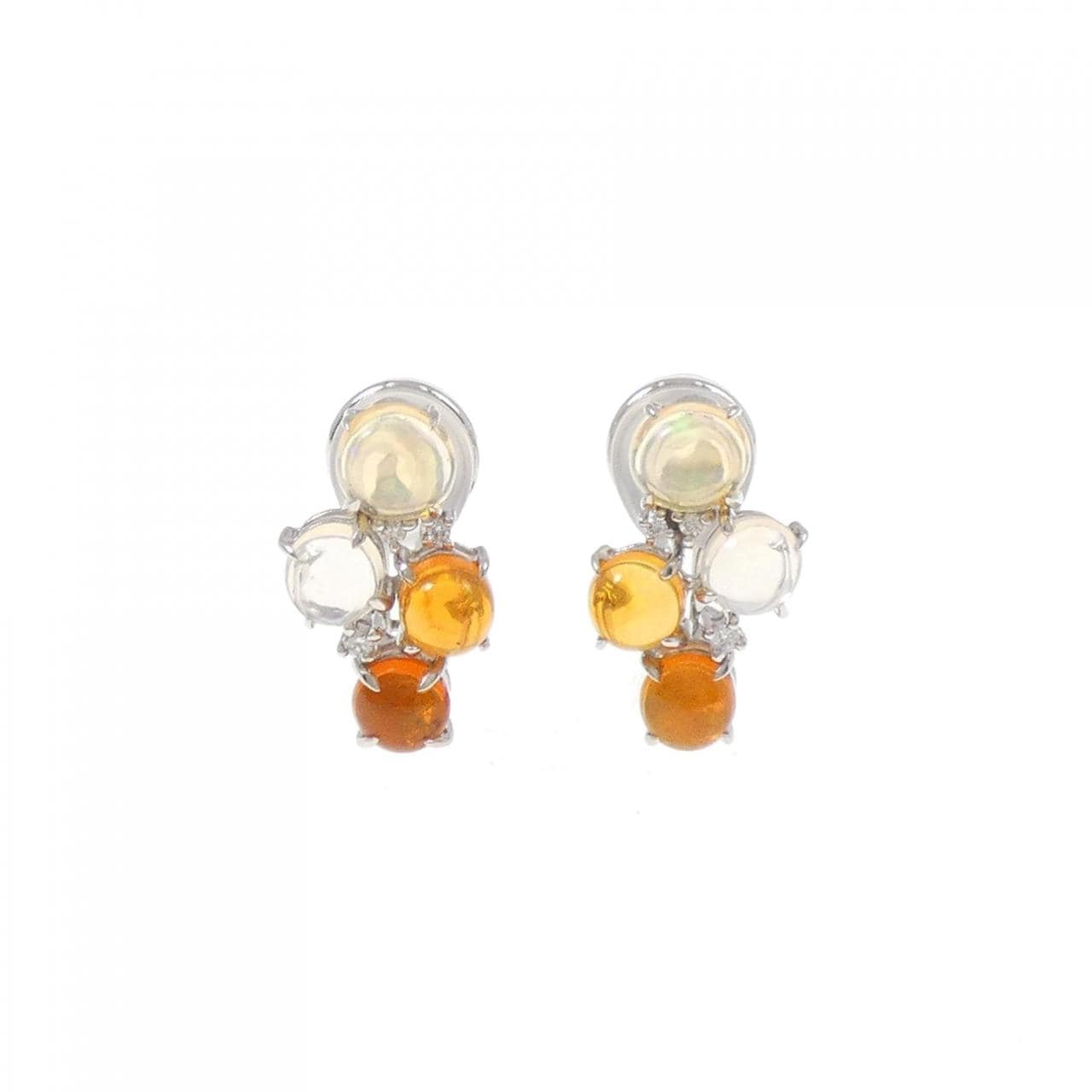 K18WG OPAL Earrings 3.34CT