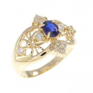 K18YG サファイヤ リング 0.41CT