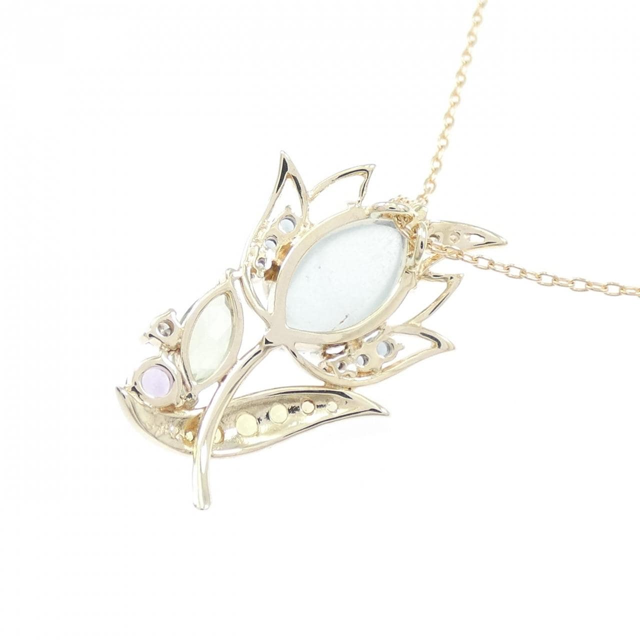 K10YG カラーストーン ネックレス