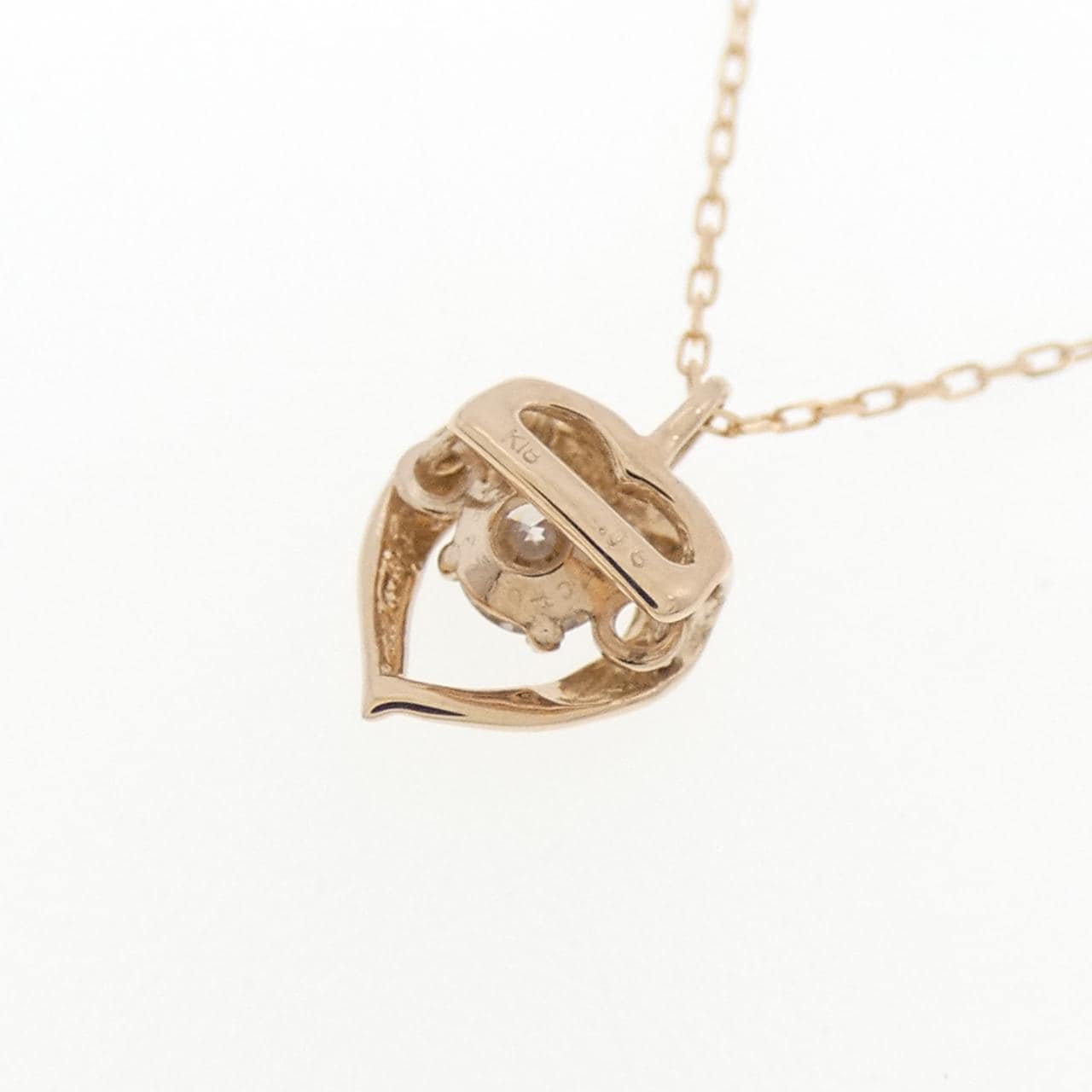 K18PG ハート ダイヤモンド ネックレス 0.08CT