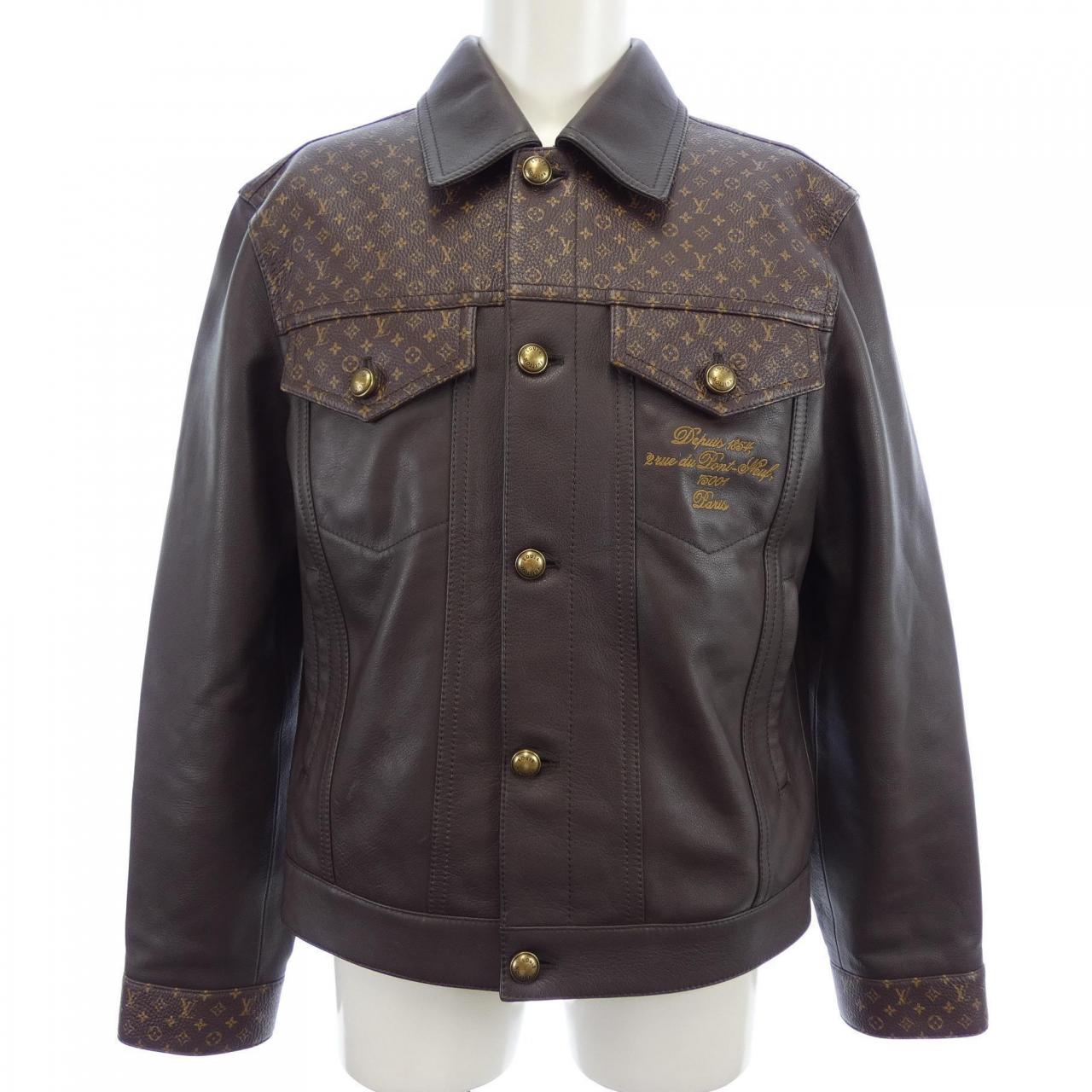 ルイヴィトン LOUIS VUITTON エンベリッシュドレザートラッカージャケット HSL85EBQV レザージャケット