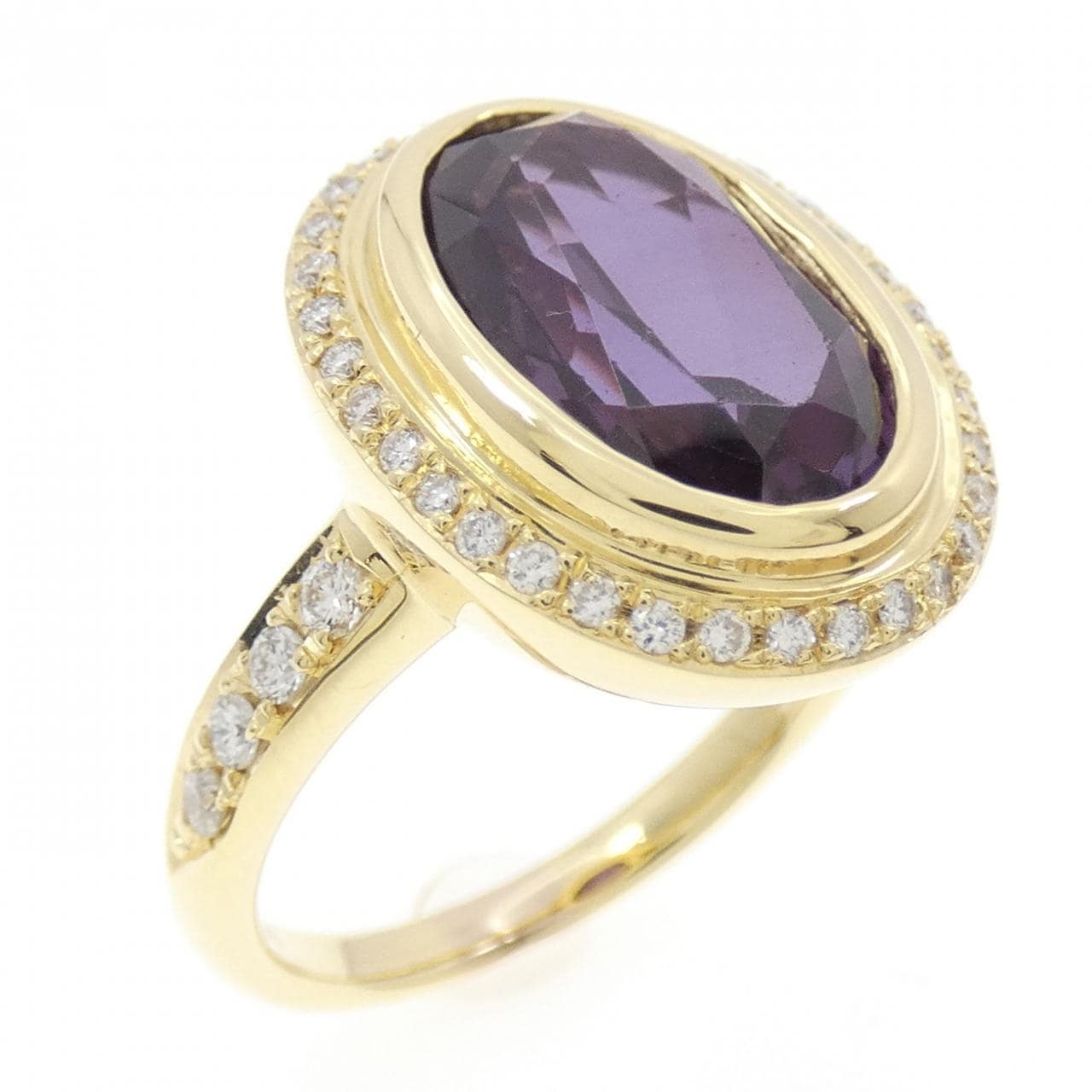 K18YG 合成サファイヤ リング 6.71CT