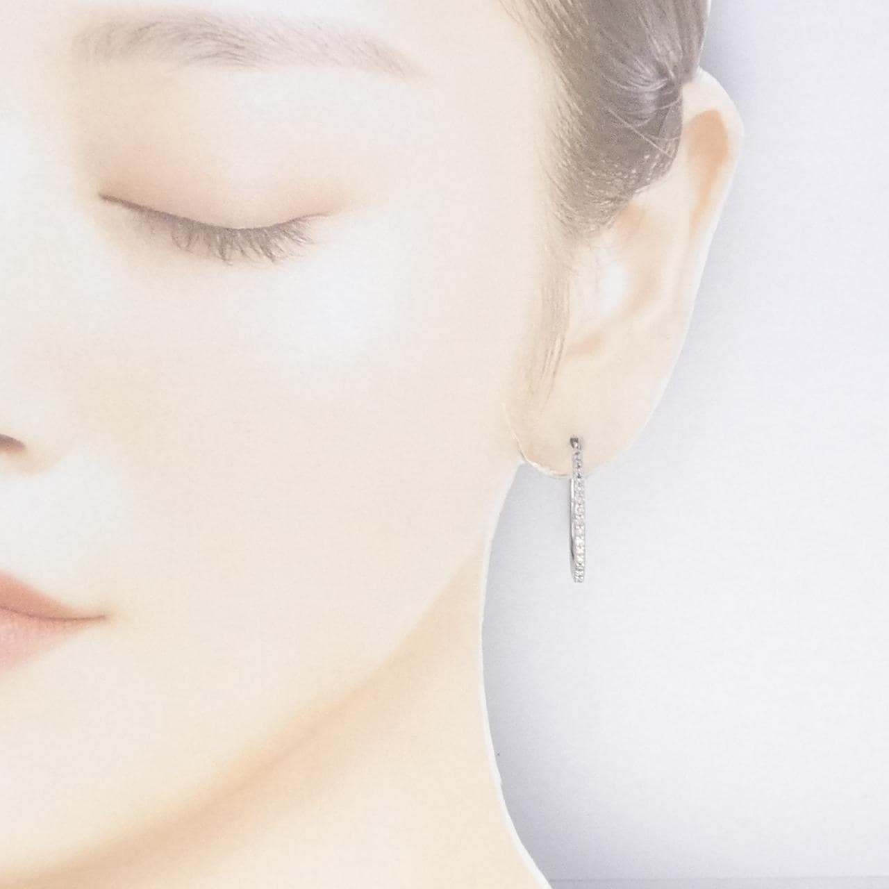 K18WG ダイヤモンド ピアス 0.50CT