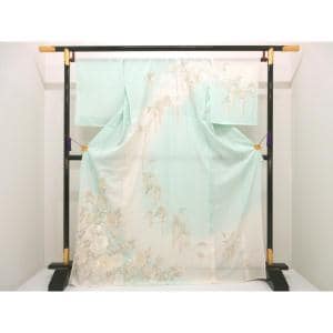 【未使用品】単衣　駒絽訪問着　刺繍加工ボカシ染