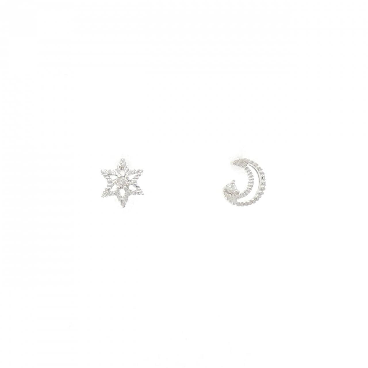 コメ兵｜K14WG ムーン ダイヤモンド ピアス 0.02CT｜ジュエリー