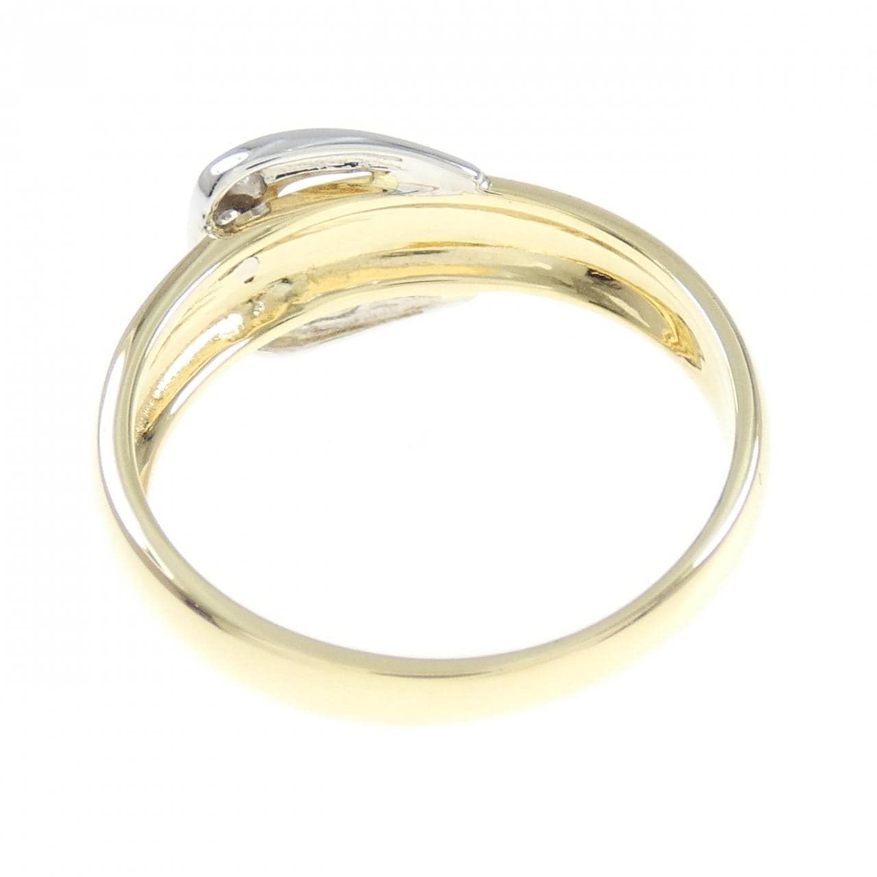 K18YG/K18WG ベルト ダイヤモンド リング 0.04CT