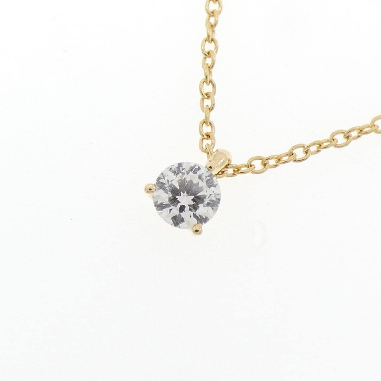 K18YG ソリティア ダイヤモンド ネックレス 0.200CT