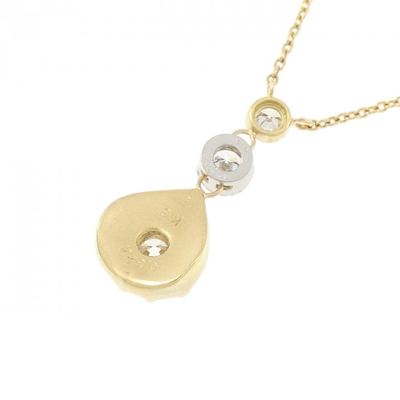 K18YG/PT900 ダイヤモンド ネックレス 0.324CT