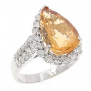K18WG インペリアルトパーズ リング 3.77CT