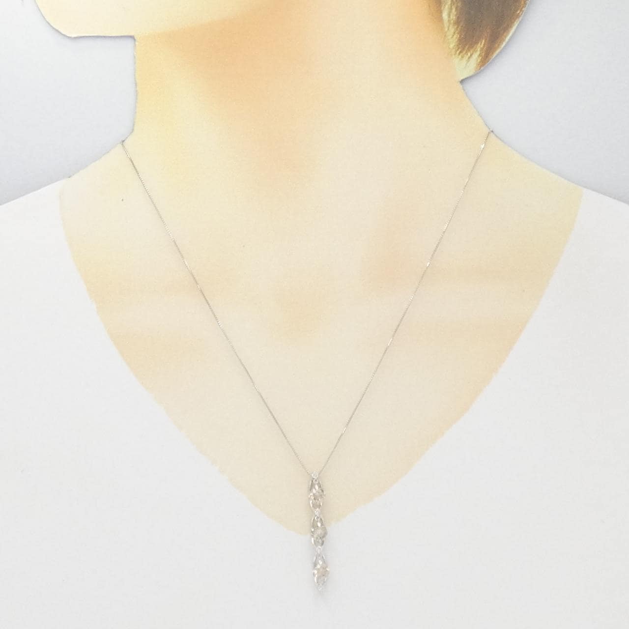 K18WG ダイヤモンド ネックレス 1.52CT