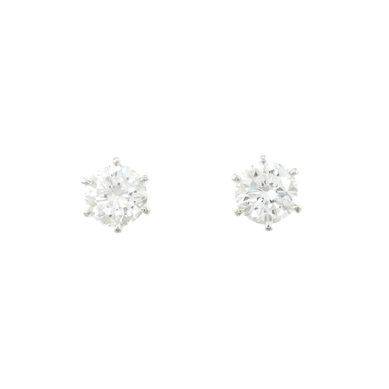 【リメイク】PT900/ST ダイヤモンド ピアス 1.013CT 1.038CT E-G SI2 Good